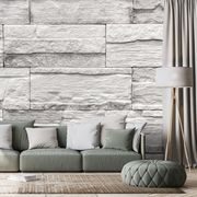 WALL MURAL GRAY CHARMING STONE - WALLPAPERS WITH IMITATION OF BRICK, STONE AND CONCRETE - WALLPAPERS