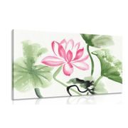 CANVAS PRINT WATERCOLOR LOTUS FLOWER - PICTURES FLOWERS - PICTURES