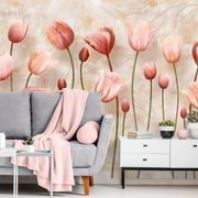 SELF ADHESIVE WALLPAPER OLD PINK TULIPS - SELF-ADHESIVE WALLPAPERS - WALLPAPERS