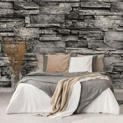SELF ADHESIVE WALL MURAL STONE WALL WITH A BROWN TOUCH - SELF-ADHESIVE WALLPAPERS - WALLPAPERS