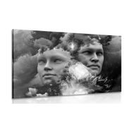 CANVAS PRINT VIRTUAL MIND IN BLACK AND WHITE - BLACK AND WHITE PICTURES - PICTURES