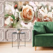 WALLPAPER ROSES IN A HISTORICAL FRAME - WALLPAPERS VINTAGE AND RETRO - WALLPAPERS