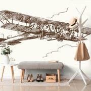 SELF ADHESIVE WALLPAPER RETRO BIPLANE - SELF-ADHESIVE WALLPAPERS - WALLPAPERS