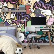 SELF ADHESIVE WALLPAPER WITH A GRAPHIC STREET ART - SELF-ADHESIVE WALLPAPERS - WALLPAPERS