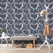 WALLPAPER FOLKLORE HEART IN BLUE DESIGN - WALLPAPERS VINTAGE AND RETRO - WALLPAPERS