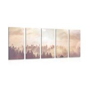 5-PIECE CANVAS PRINT MISTY FOREST - PICTURES OF NATURE AND LANDSCAPE - PICTURES