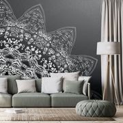 WALLPAPER MODERN ELEMENTS OF A MANDALA IN BLACK AND WHITE - WALLPAPERS FENG SHUI - WALLPAPERS