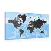 CANVAS PRINT MODERN WORLD MAP - PICTURES OF MAPS - PICTURES