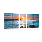 5-PIECE CANVAS PRINT ROMANTIC SUNSET - PICTURES OF NATURE AND LANDSCAPE - PICTURES