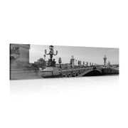 CANVAS PRINT BRIDGE OF ALEXANDER III. IN PARIS IN BLACK AND WHITE - BLACK AND WHITE PICTURES - PICTURES