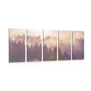 5-PIECE CANVAS PRINT FOG OVER THE FOREST - PICTURES OF NATURE AND LANDSCAPE - PICTURES