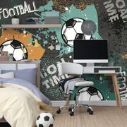SELF ADHESIVE WALLPAPER SOCCER BALL IN A MODERN DESIGN - SELF-ADHESIVE WALLPAPERS - WALLPAPERS