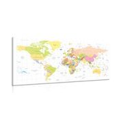 CANVAS PRINT MAP ON A WHITE BACKGROUND - PICTURES OF MAPS - PICTURES