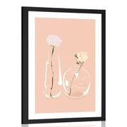 POSTER WITH MOUNT MINIMALISTIC FLOWERS IN A VASE - VASES - POSTERS
