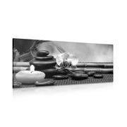 CANVAS PRINT FENG SHUI STILL LIFE IN BLACK AND WHITE - BLACK AND WHITE PICTURES - PICTURES
