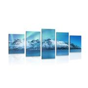 5-PIECE CANVAS PRINT ARCTIC NORTHERN LIGHTS - PICTURES OF NATURE AND LANDSCAPE - PICTURES