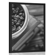 POSTER VINTAGE COFFEE GRINDER IN BLACK AND WHITE - WITH A KITCHEN MOTIF - POSTERS