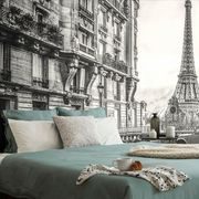 SELF ADHESIVE WALLPAPER BLACK AND WHITE EIFFEL TOWER FROM A STREET OF PARIS - SELF-ADHESIVE WALLPAPERS - WALLPAPERS
