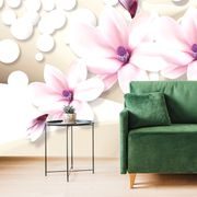 SELF ADHESIVE WALLPAPER MAGNOLIA ON AN ABSTRACT BACKGROUND - SELF-ADHESIVE WALLPAPERS - WALLPAPERS