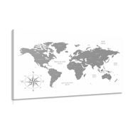 CANVAS PRINT DECENT MAP IN GRAY DESIGN - PICTURES OF MAPS - PICTURES