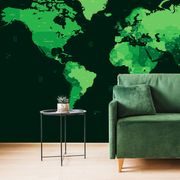 WALLPAPER DETAILED MAP OF THE WORLD IN GREEN - WALLPAPERS MAPS - WALLPAPERS