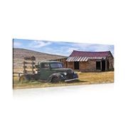 CANVAS PRINT CAR IN PICTURESQUE NATURE - VINTAGE AND RETRO PICTURES - PICTURES