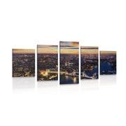 5-PIECE CANVAS PRINT AERIAL VIEW OF TOWER BRIDGE - PICTURES OF CITIES - PICTURES