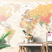SELF ADHESIVE WALLPAPER DETAILED MAP OF THE WORLD - SELF-ADHESIVE WALLPAPERS - WALLPAPERS