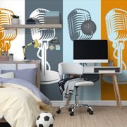 SELF ADHESIVE WALLPAPER WITH MICROPHONES FOR ARTISTS - SELF-ADHESIVE WALLPAPERS - WALLPAPERS