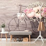 WALL MURAL FLOWERS IN A VINTAGE VASE - WALLPAPERS VINTAGE AND RETRO - WALLPAPERS