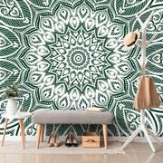 WALLPAPER MANDALA OF HARMONY ON A GREEN BACKGROUND - WALLPAPERS FENG SHUI - WALLPAPERS