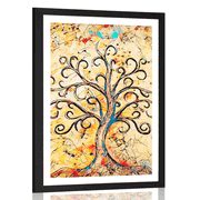 POSTER WITH MOUNT SYMBOL OF THE TREE OF LIFE - FENG SHUI - POSTERS