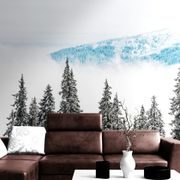 WALL MURAL SNOWY PINE TREES - WALLPAPERS NATURE - WALLPAPERS
