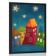 POSTER CRESCENT MOON OVER THE CITY - FOR CHILDREN - POSTERS