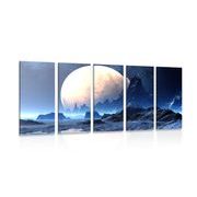 5-PIECE CANVAS PRINT FANTASY LANDSCAPE - PICTURES OF SPACE AND STARS - PICTURES