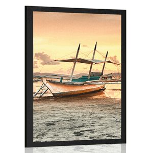 POSTER BOAT AT SUNSET - NATURE - POSTERS