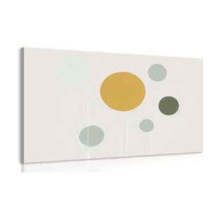 CANVAS PRINT MINIMALIST TREES WITH CIRCLES - PICTURES OF TREES AND LEAVES - PICTURES