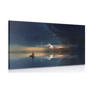 CANVAS PRINT BOAT AT SEA - PICTURES OF NATURE AND LANDSCAPE - PICTURES