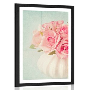 POSTER WITH MOUNT ROSES IN A VASE - VASES - POSTERS