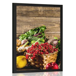 POSTER FRESH FRUITS AND VEGETABLES - WITH A KITCHEN MOTIF - POSTERS