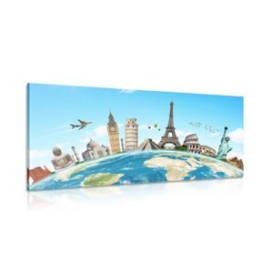 CANVAS PRINT TRIP AROUND THE WORLD - PICTURES OF CITIES - PICTURES