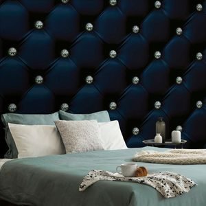 WALLPAPER ROYAL BLUE LEATHER ELEGANCE - WALLPAPERS WITH IMITATION OF LEATHER - WALLPAPERS