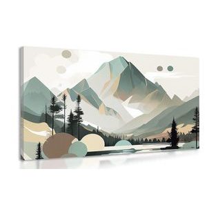 CANVAS PRINT MAGICAL HIGH TATRAS IN SCANDINAVIAN DESIGN - PICTURES MOUNTAINS - PICTURES