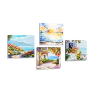 CANVAS PRINT SET SUNRISE BY THE SEA - SET OF PICTURES - PICTURES