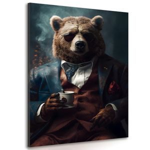 CANVAS PRINT ANIMAL GANGSTER BEAR - PICTURES OF ANIMAL GANGSTERS - PICTURES