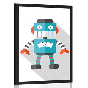 POSTER BLUE ROBOT ON A WHITE BACKGROUND - ROBOTS - POSTERS