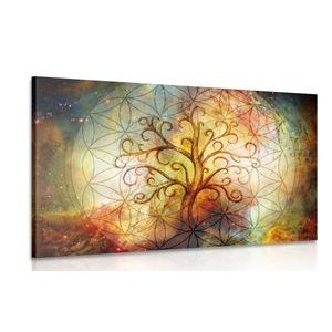 CANVAS PRINT TREE WITH FLOWER OF LIFE - PICTURES FENG SHUI - PICTURES