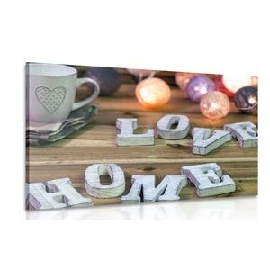 CANVAS PRINT HARMONIOUS HOME - PICTURES WITH INSCRIPTIONS AND QUOTES - PICTURES