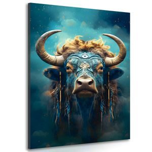 CANVAS PRINT BLUE-GOLD BUFFALO - PICTURES LORDS OF THE ANIMAL KINGDOM - PICTURES