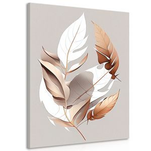 CANVAS PRINT MINIMALISTIC COPPER LEAVES - PICTURES OF TREES AND LEAVES - PICTURES